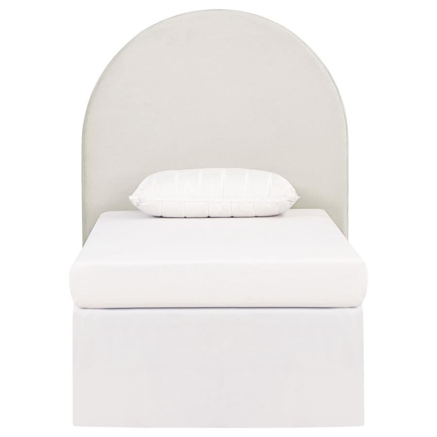 (image for) June Upholstered Twin Panel Headboard Ivory