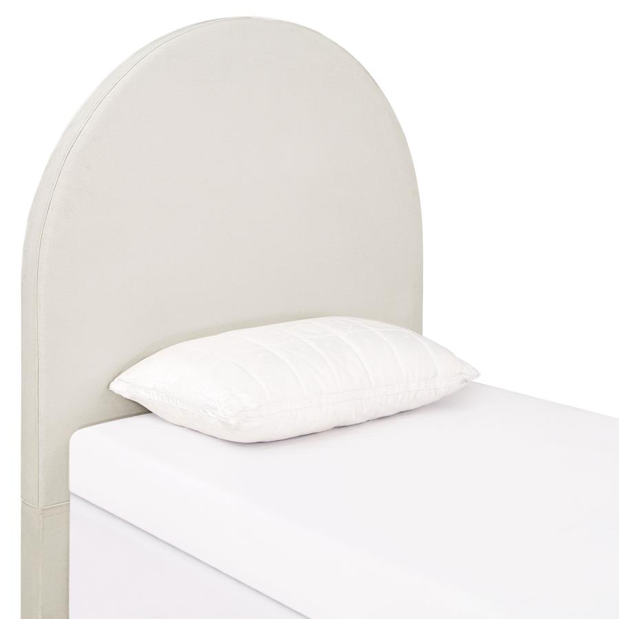 (image for) June Upholstered Twin Panel Headboard Ivory