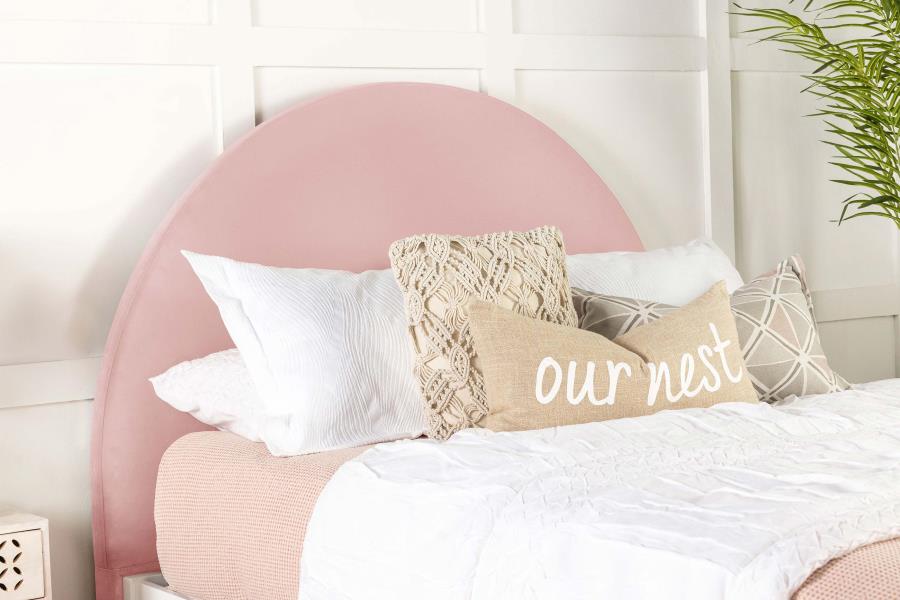 (image for) June Upholstered Queen or Full Panel Headboard Blush