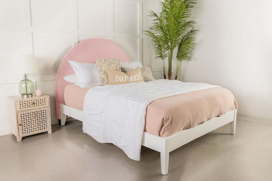 (image for) June Upholstered Queen or Full Panel Headboard Blush