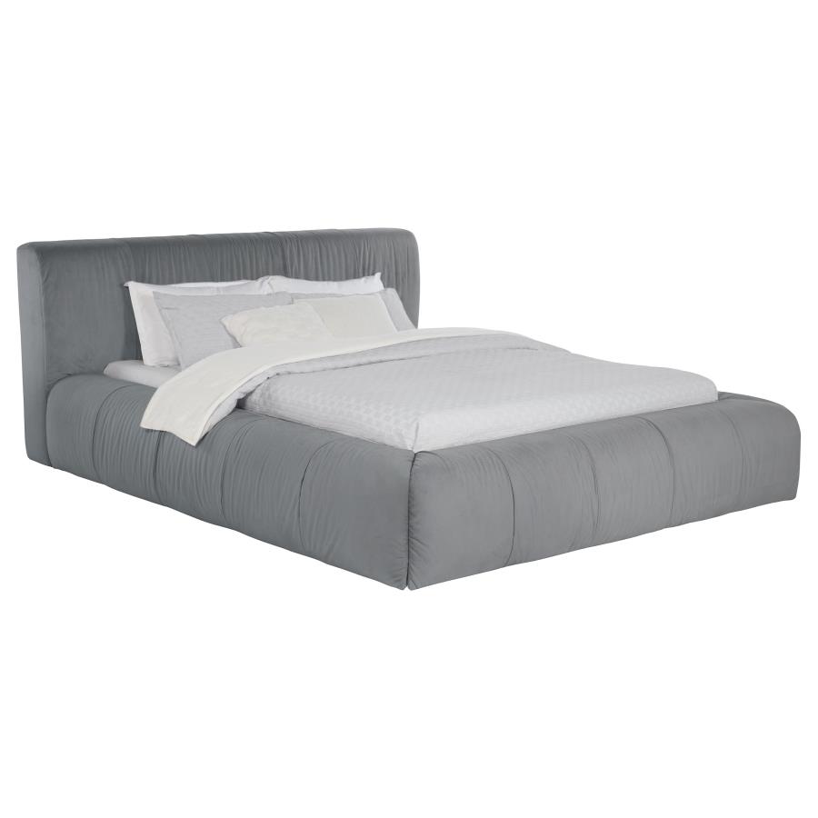 (image for) Wilshire Upholstered California King Platform Bed Grey