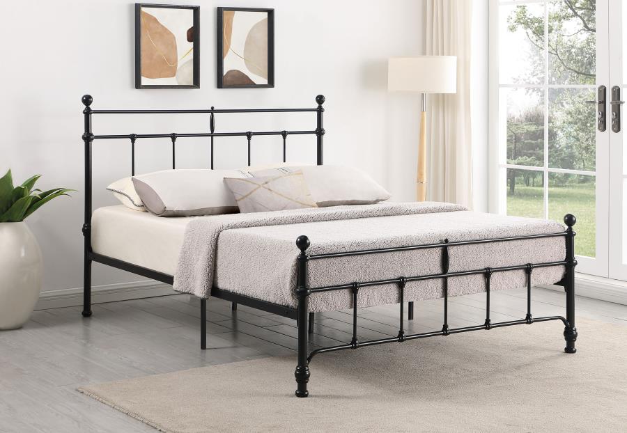 (image for) Novak 48-inch Metal Queen Open Frame Bed Matte Black