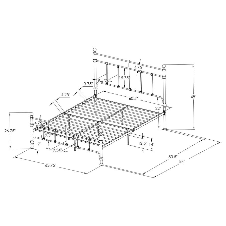 (image for) Novak 48-inch Metal Queen Open Frame Bed Matte Black