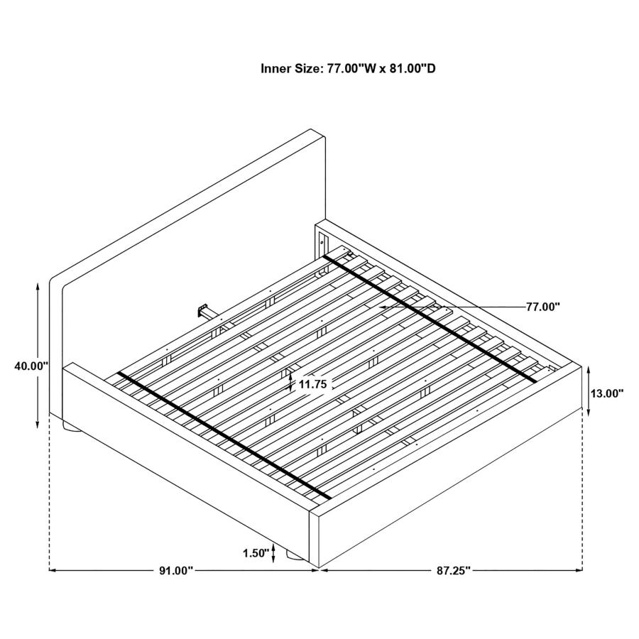 (image for) Gregory Upholstered Eastern King Panel Bed Graphite