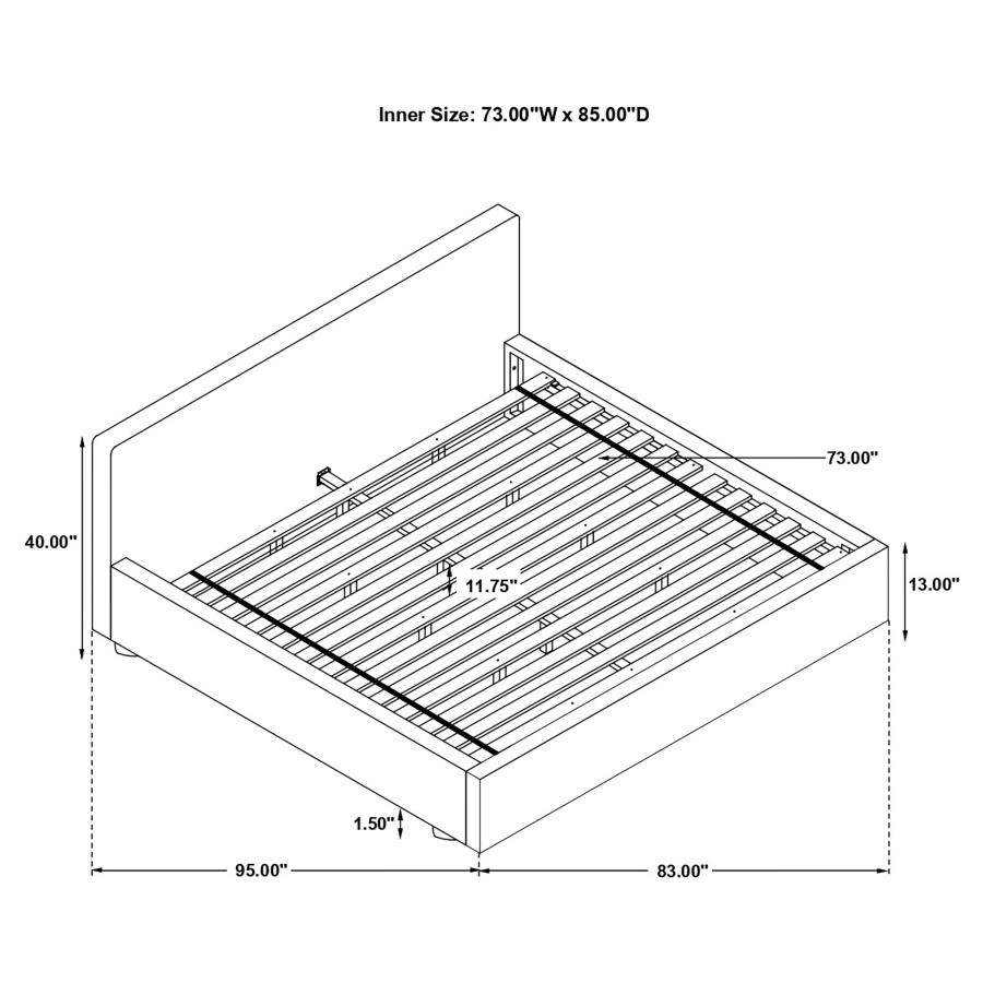 (image for) Gregory Upholstered California King Panel Bed Graphite