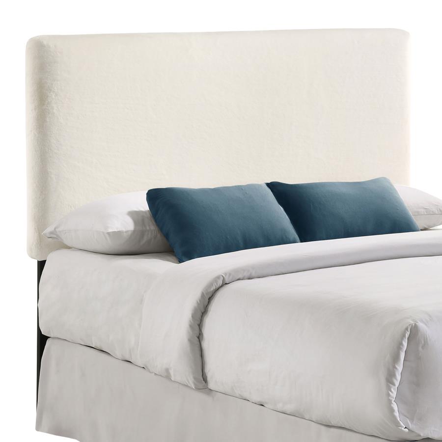 (image for) Gigi Upholstered Queen or Full Panel Headboard Ivory