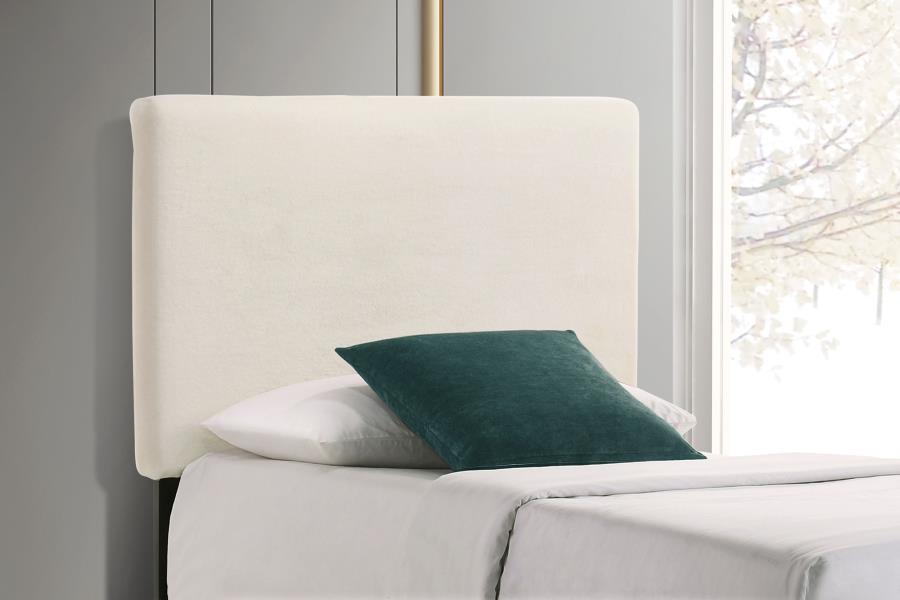 (image for) Gigi Upholstered Twin Panel Headboard Ivory