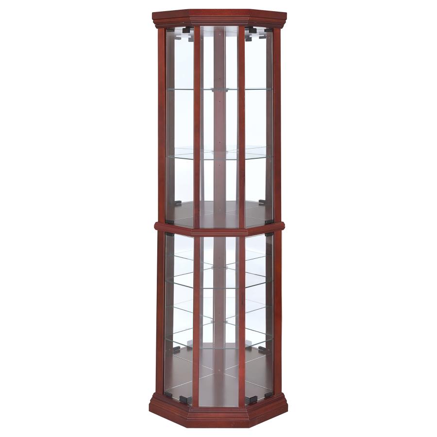 (image for) Appledale 6-shelf Corner Curio Display Cabinet Medium Brown