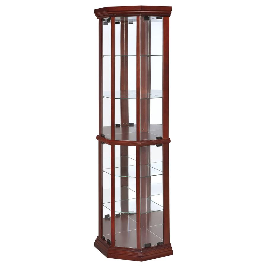 (image for) Appledale 6-shelf Corner Curio Display Cabinet Medium Brown