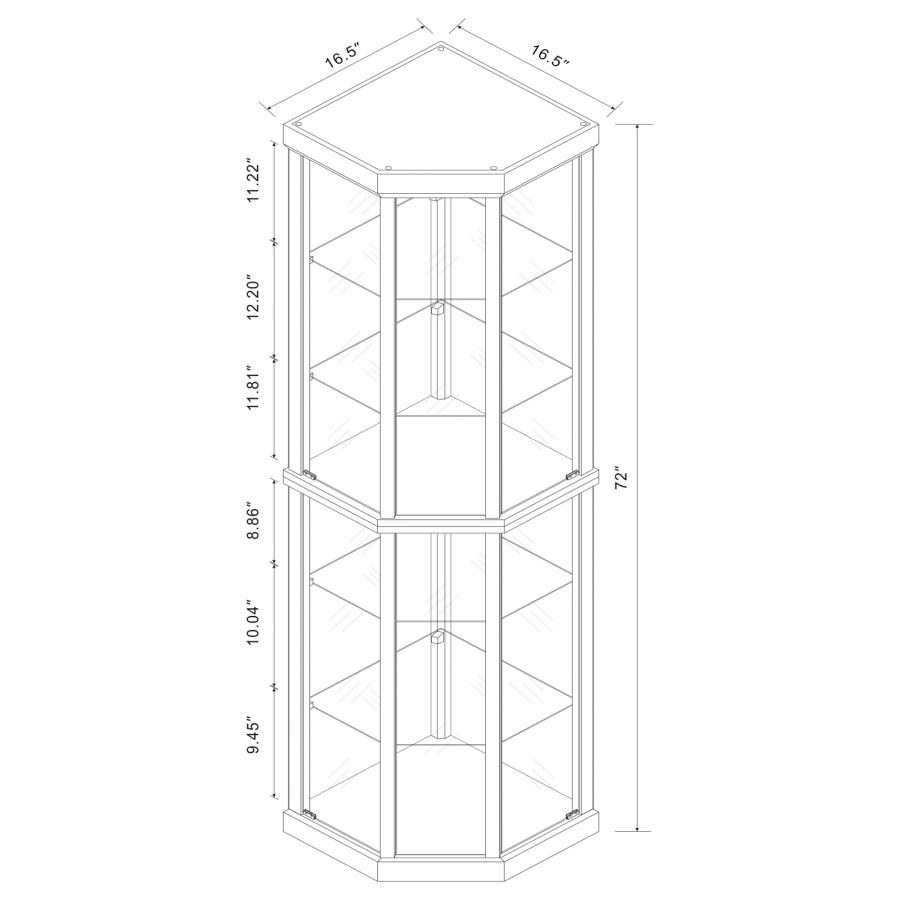 (image for) Appledale 6-shelf Corner Curio Display Cabinet Medium Brown