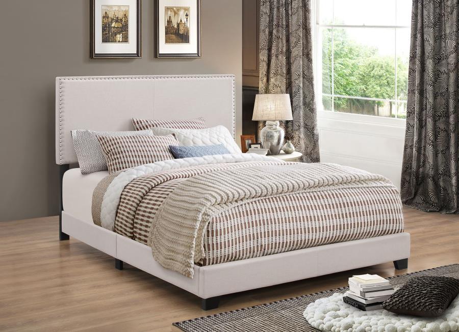 (image for) Boyd Upholstered Queen Panel Bed Ivory