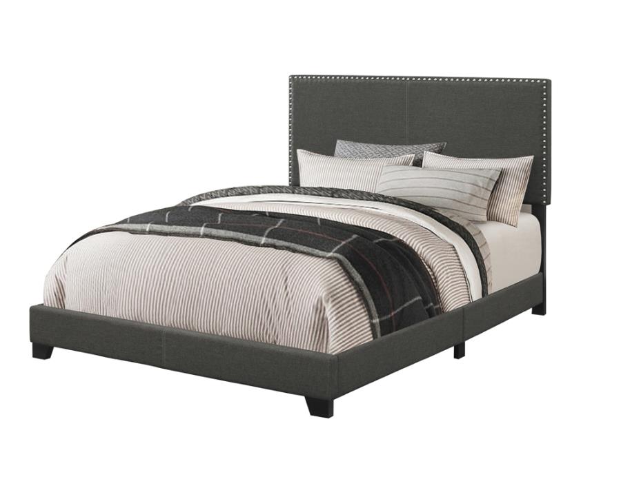 (image for) Boyd Upholstered Queen Panel Bed Charcoal