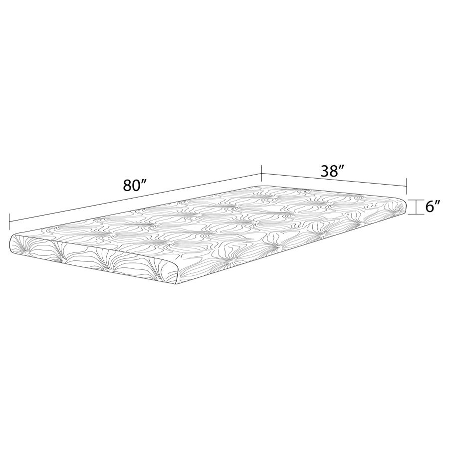 (image for) Joseph 6" Twin Long Memory Foam Mattress White