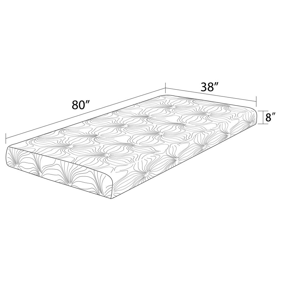 (image for) Keegan 8" Twin Long Memory Foam Mattress White