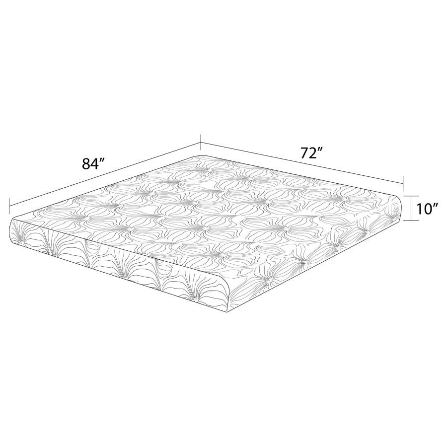 (image for) Key 10" California King Memory Foam Mattress White