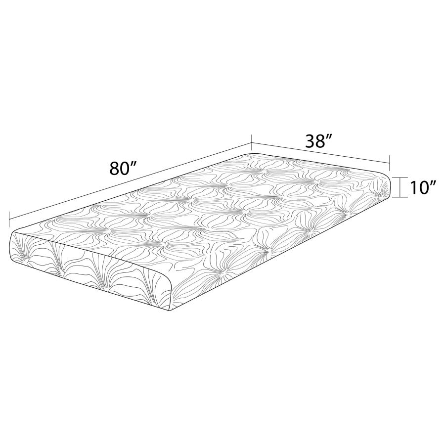 (image for) Key 10" Twin Long Memory Foam Mattress White