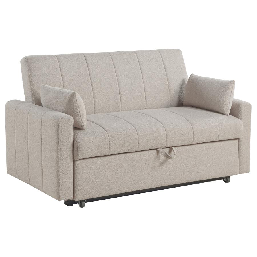 (image for) Portland Boucle Upholstered Sleeper Sofa Bed Latte