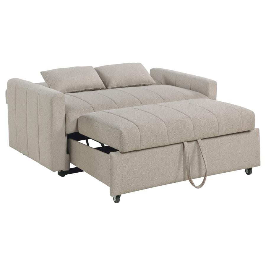 (image for) Portland Boucle Upholstered Sleeper Sofa Bed Latte