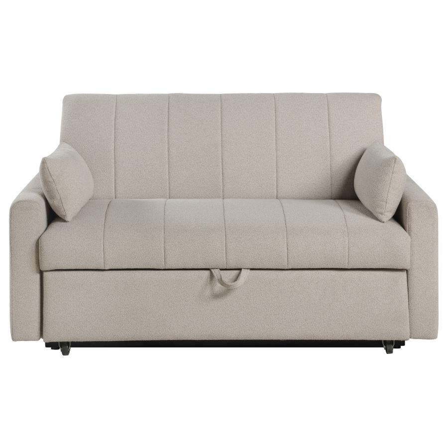 (image for) Portland Boucle Upholstered Sleeper Sofa Bed Latte