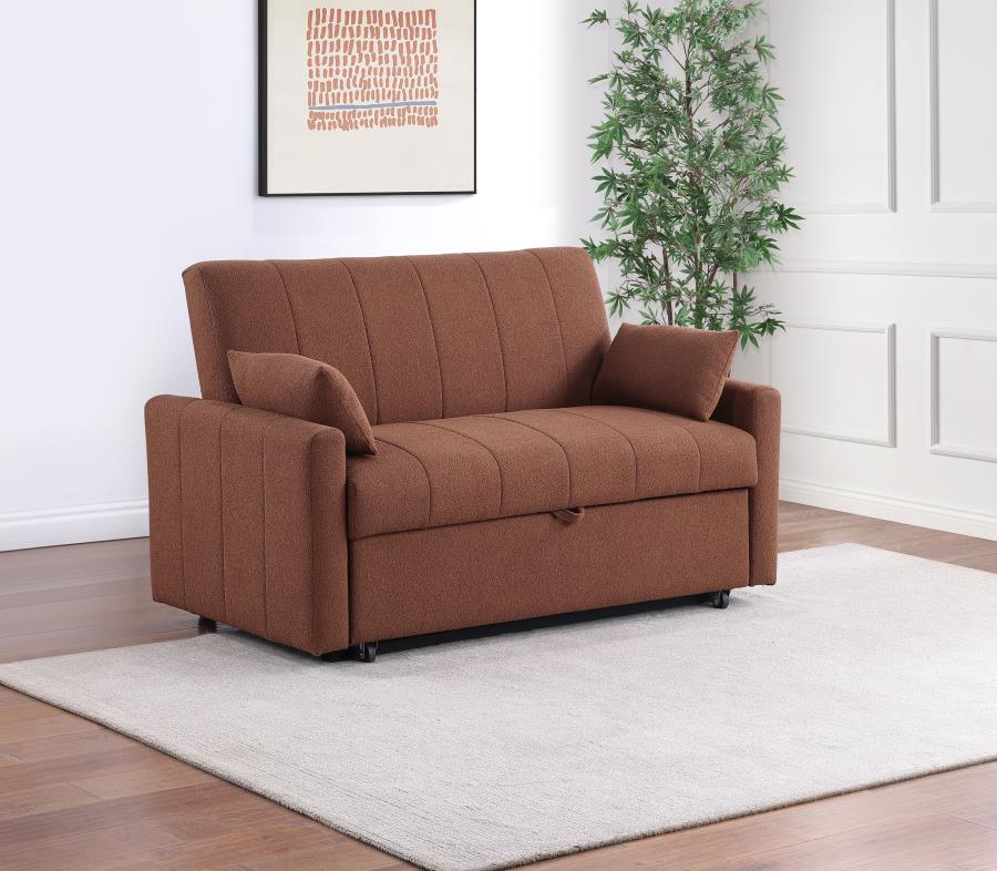 (image for) Portland Boucle Upholstered Sleeper Sofa Bed Copper