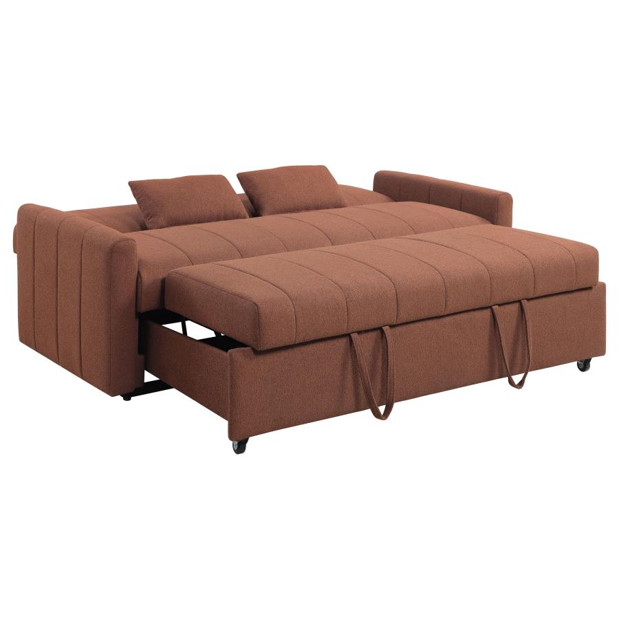 (image for) Portland Boucle Upholstered Sleeper Sofa Bed Copper