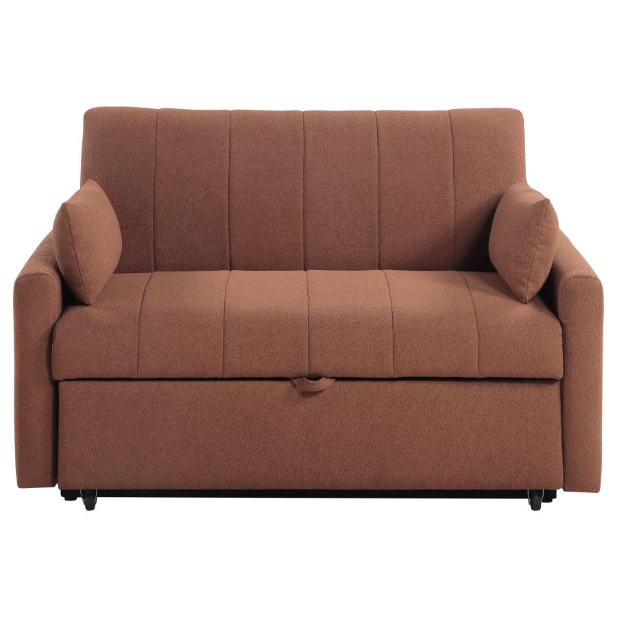 (image for) Portland Boucle Upholstered Sleeper Sofa Bed Copper