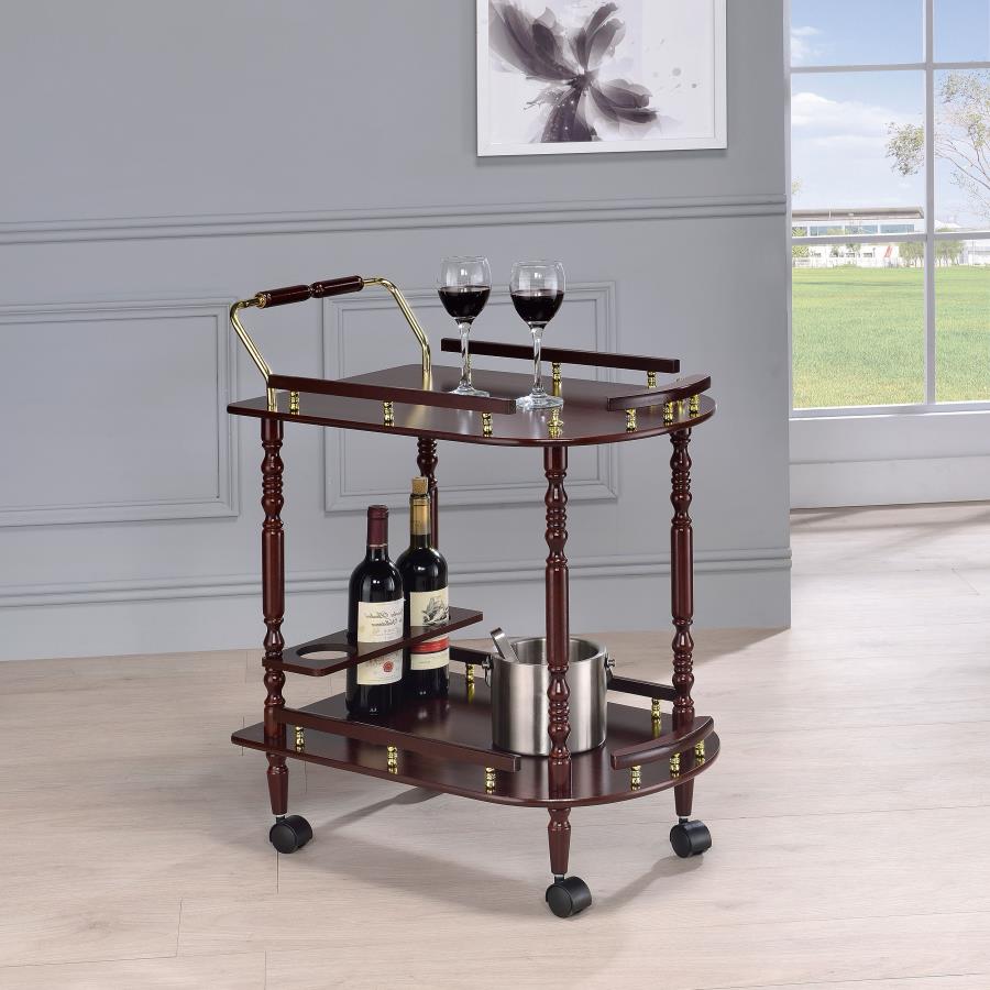 (image for) Palmer 2-tier Rectangular Wood Bar Cart Merlot