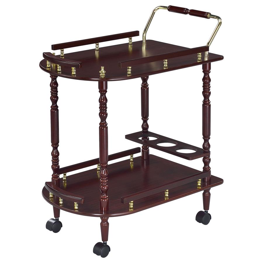 (image for) Palmer 2-tier Rectangular Wood Bar Cart Merlot