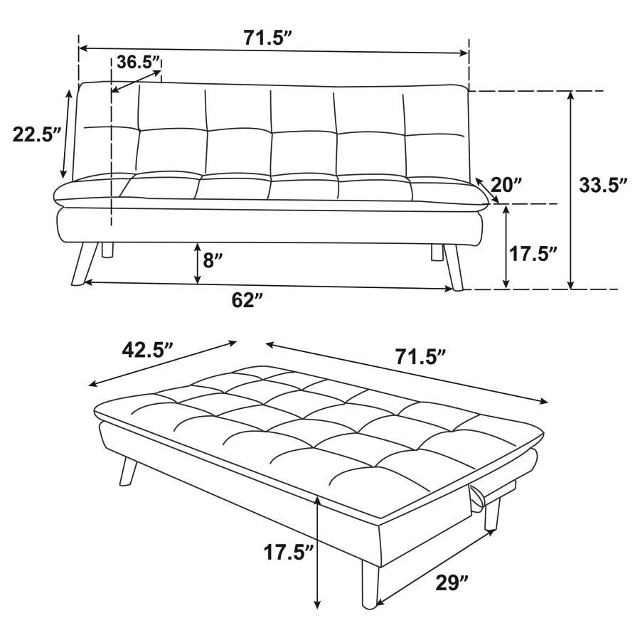 (image for) Scout Upholstered Tufted Convertible Sofa Bed Grey