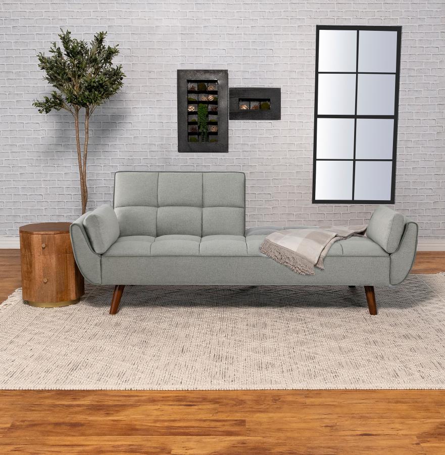 (image for) Caufield Upholstered Tufted Convertible Sofa Bed Grey