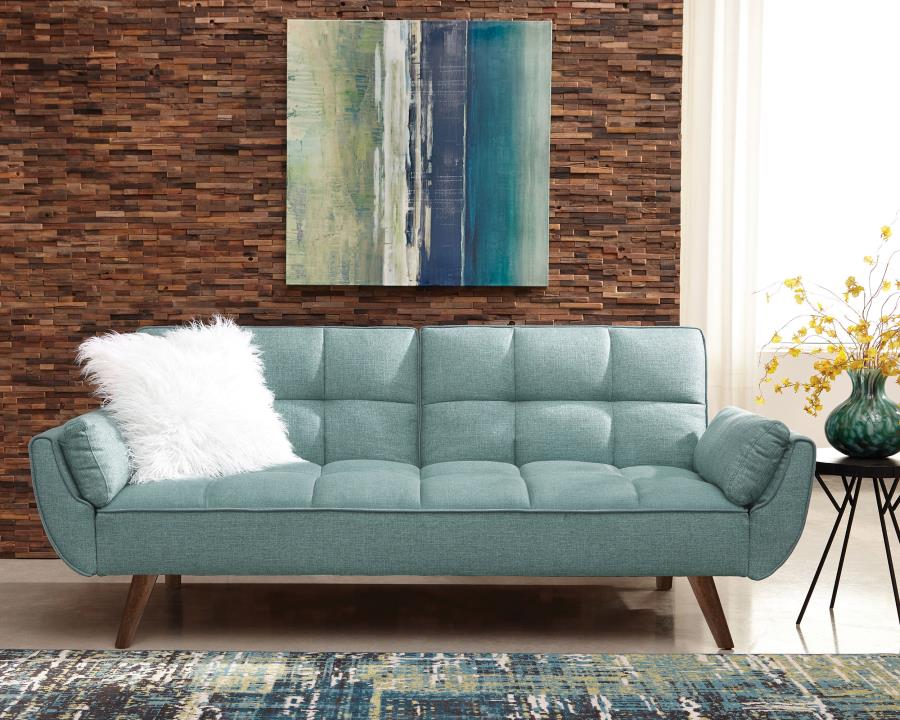 (image for) Caufield Upholstered Convertible Sofa Bed Turquoise Blue