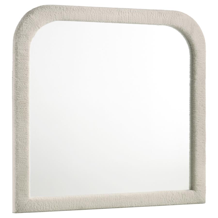 (image for) Sonya Upholstered Bedroom Dresser Mirror Ivory