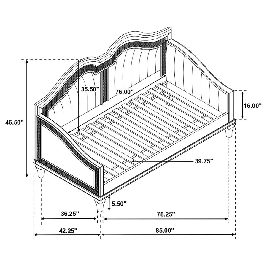 (image for) Evangeline Upholstered Twin Daybed Silver Oak