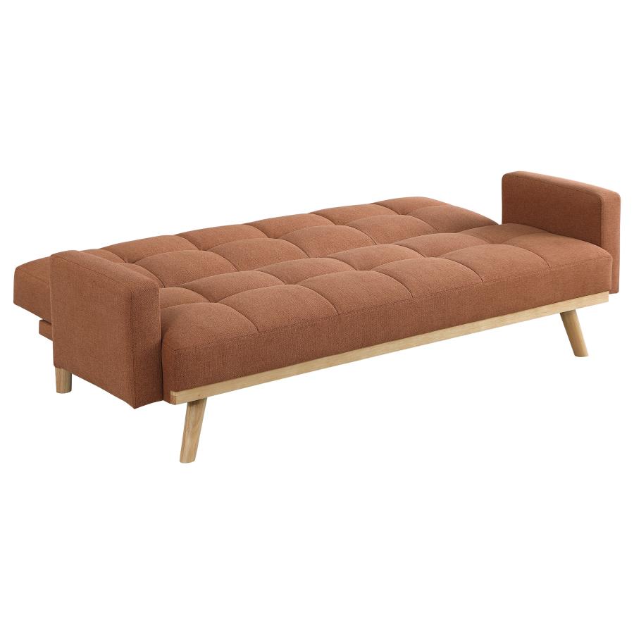 (image for) Kourtney Upholstered Tufted Convertible Sofa Bed Terracotta