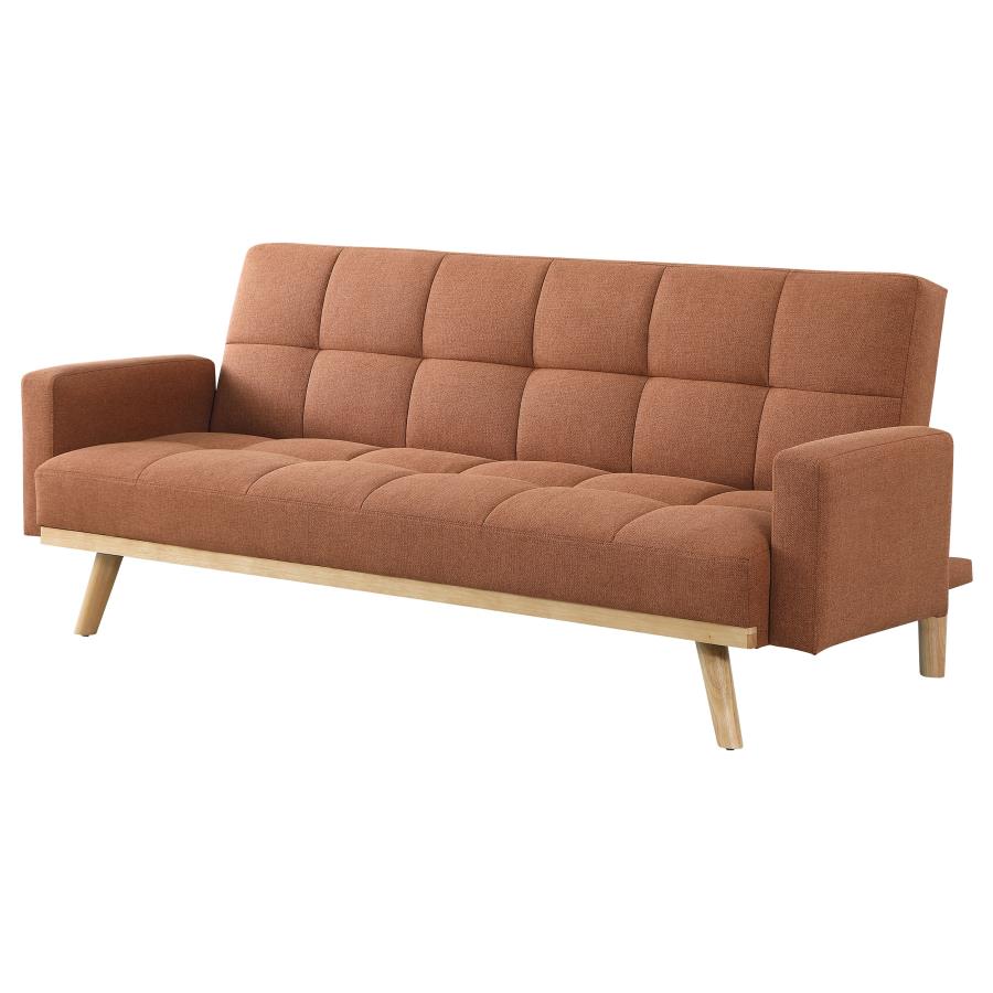 (image for) Kourtney Upholstered Tufted Convertible Sofa Bed Terracotta