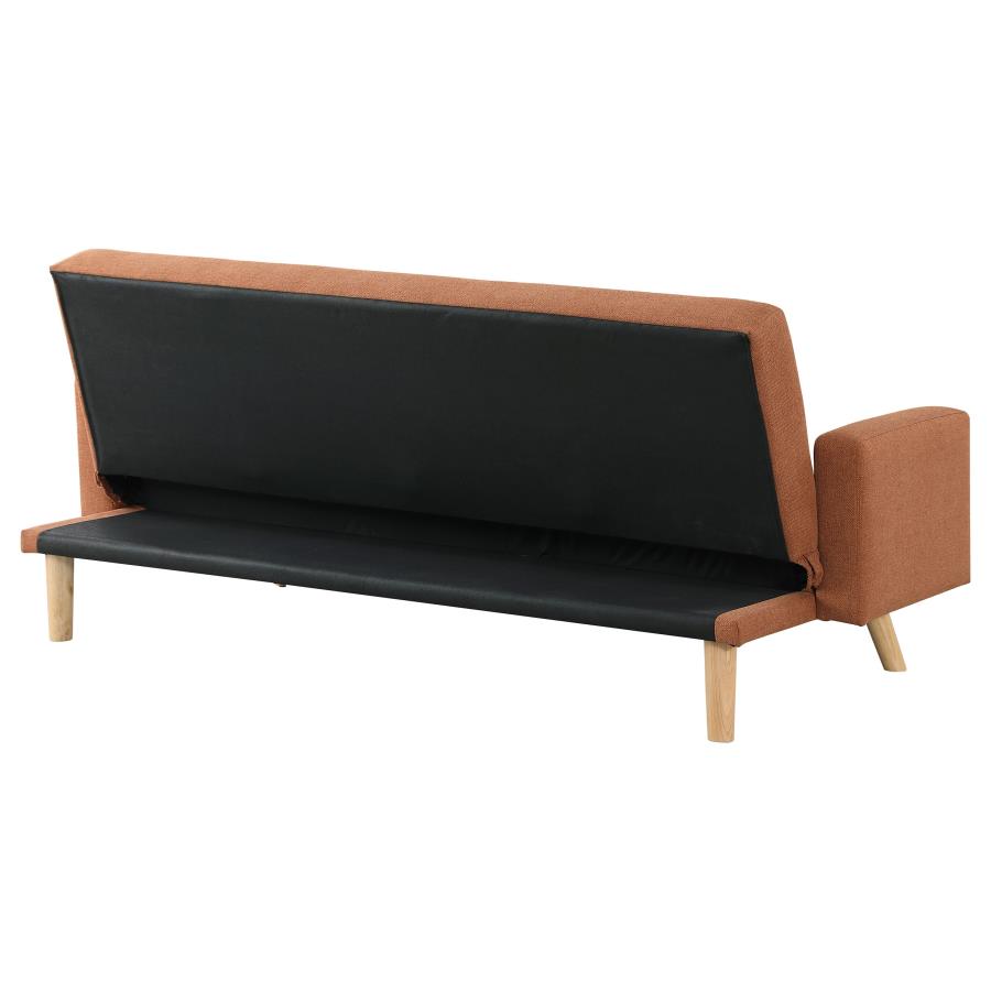 (image for) Kourtney Upholstered Tufted Convertible Sofa Bed Terracotta