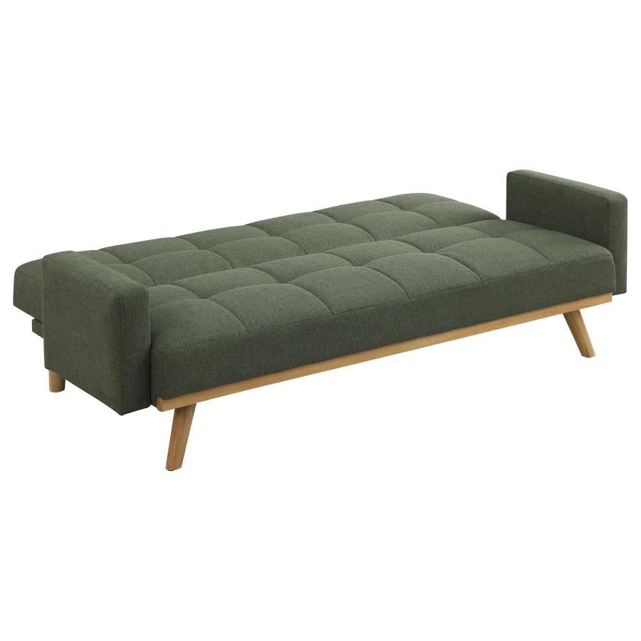 (image for) Kourtney Upholstered Tufted Convertible Sofa Bed Sage Green