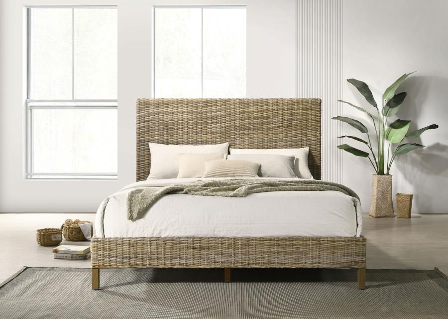 (image for) Zyla Wood Eastern King Panel Bed Kubu Grey