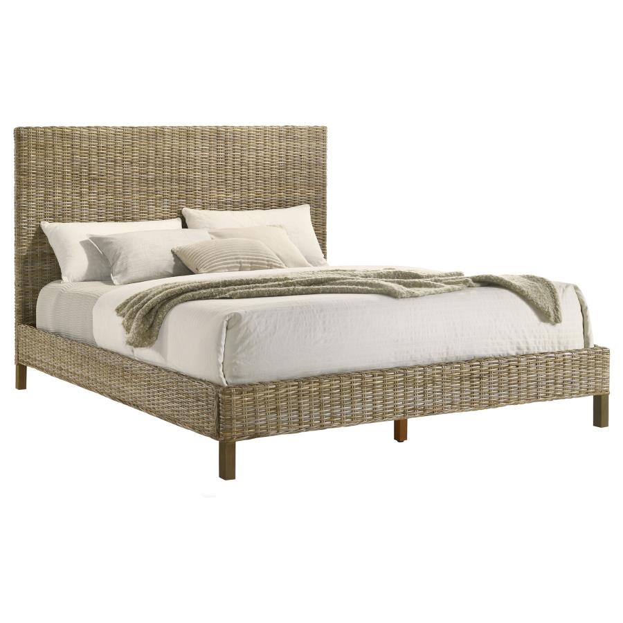 (image for) Zyla Wood Eastern King Panel Bed Kubu Grey