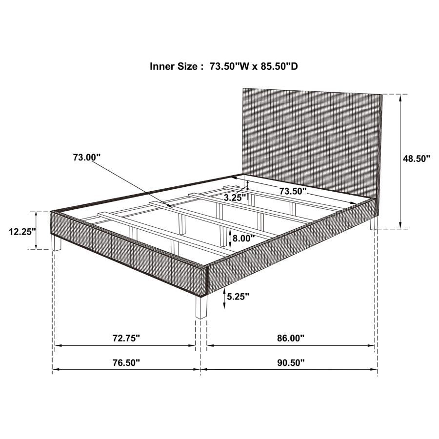 (image for) Zyla Wood California King Panel Bed Kubu Grey