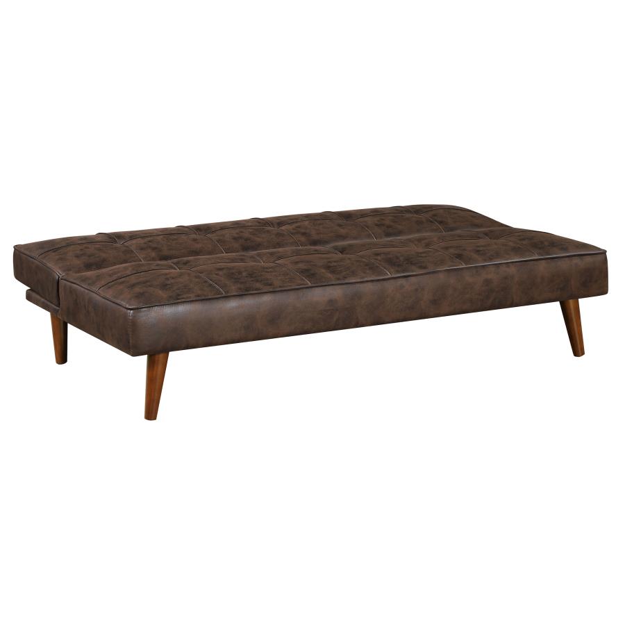 (image for) Jenson Upholstered Tufted Convertible Sofa Bed Dark Coffee