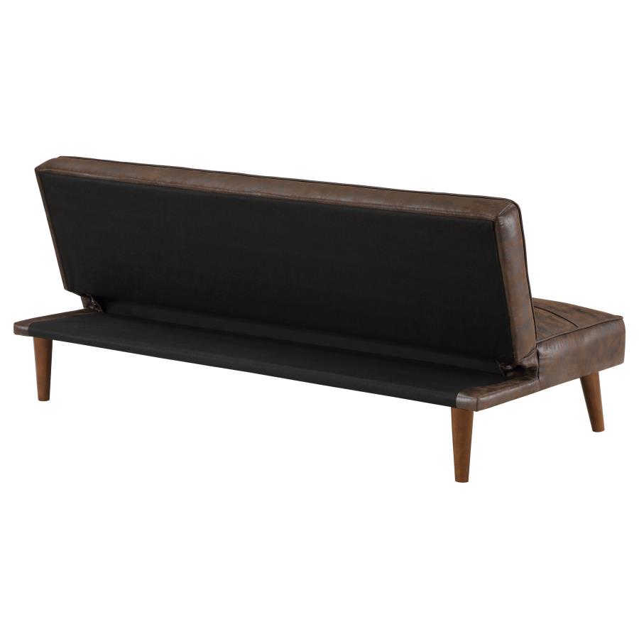 (image for) Jenson Upholstered Tufted Convertible Sofa Bed Dark Coffee