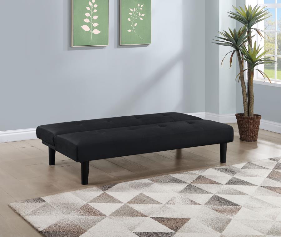 (image for) Stanford Upholstered Tufted Convertible Sofa Bed Black