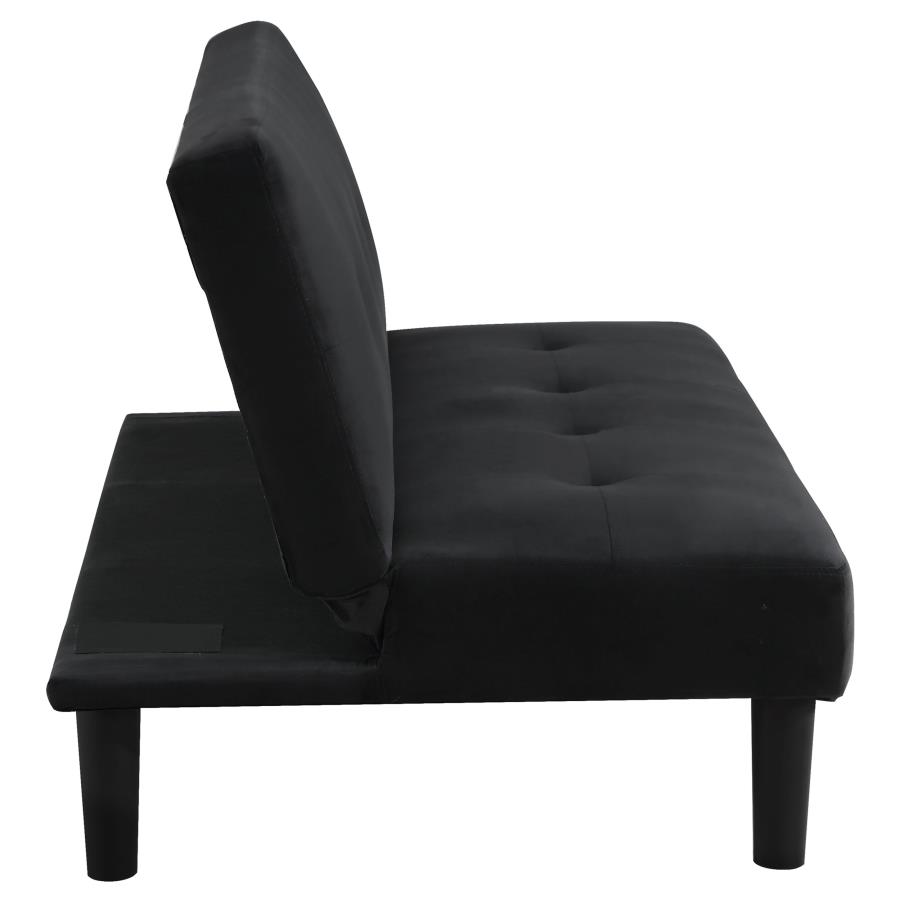 (image for) Stanford Upholstered Tufted Convertible Sofa Bed Black