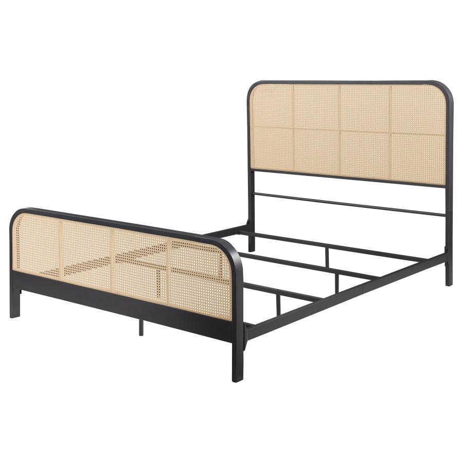 (image for) Lanewood Open Cane Webbing Metal Eastern King Bed Black