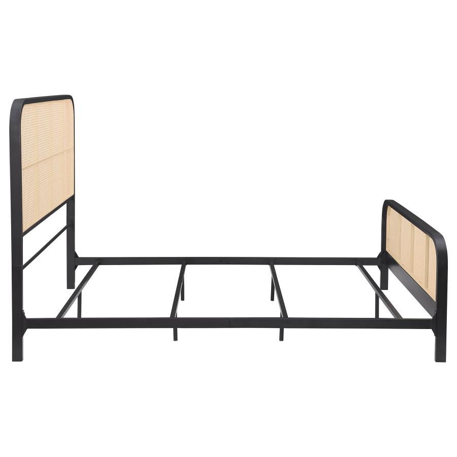 (image for) Lanewood Open Cane Webbing Metal Eastern King Bed Black