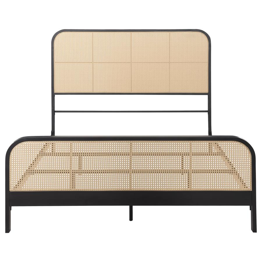 (image for) Lanewood Open Cane Webbing Metal Queen Bed Black