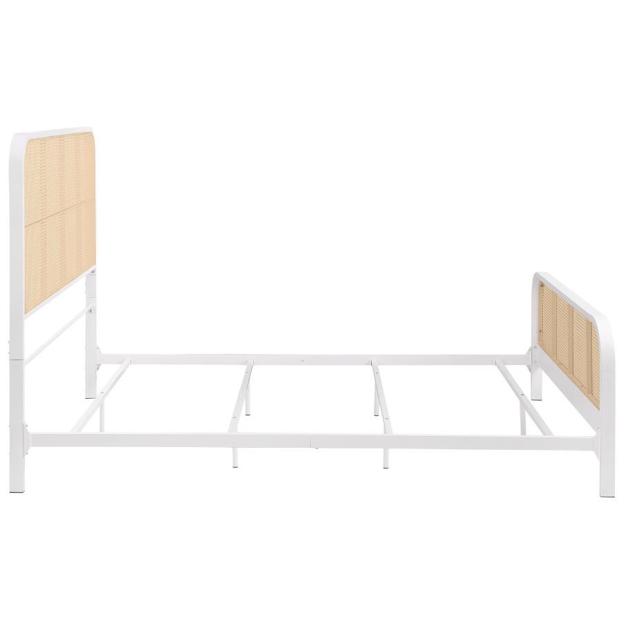 (image for) Lanewood Open Cane Webbing Metal Eastern King Bed White