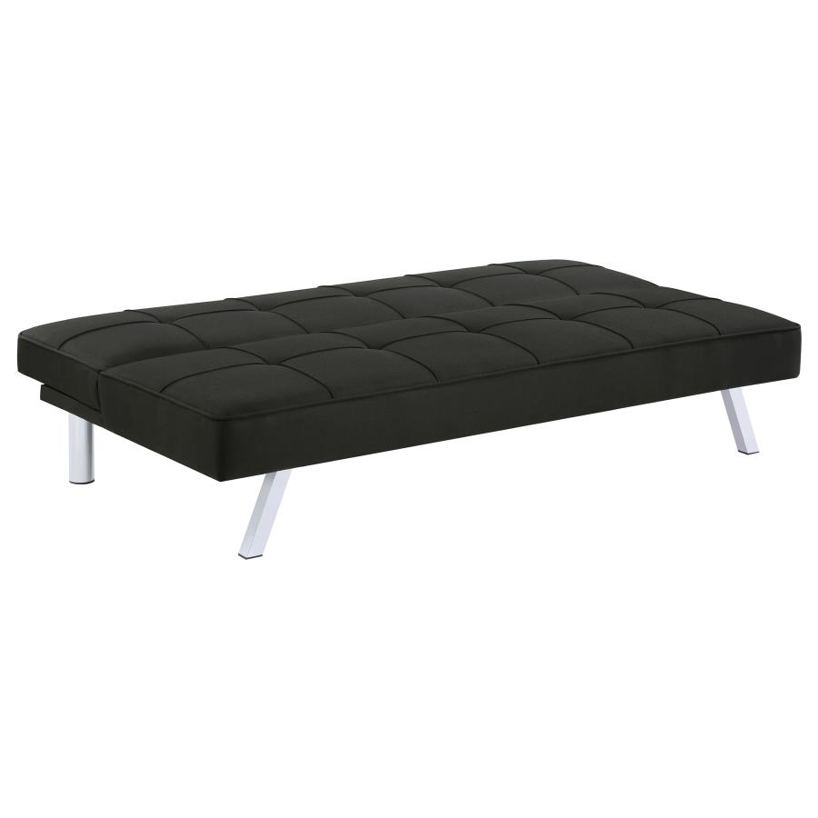 (image for) Joel Upholstered Tufted Convertible Sofa Bed Black