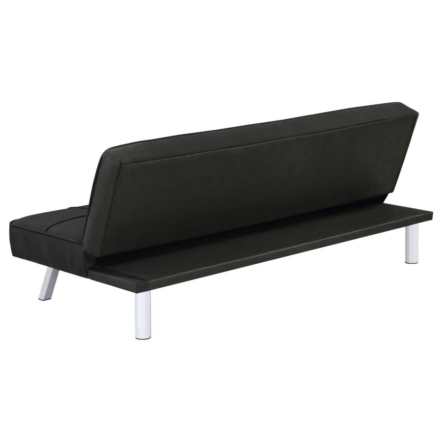 (image for) Joel Upholstered Tufted Convertible Sofa Bed Black